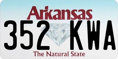 AR license plate 352KWA