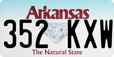 AR license plate 352KXW