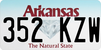 AR license plate 352KZW