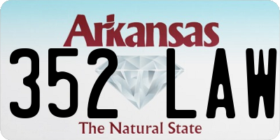 AR license plate 352LAW