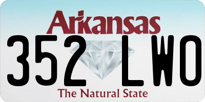 AR license plate 352LWO