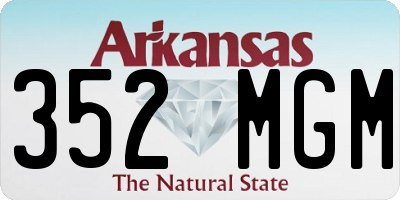 AR license plate 352MGM