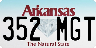 AR license plate 352MGT