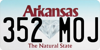 AR license plate 352MOJ