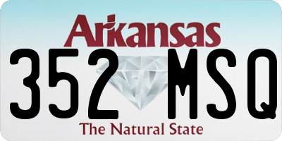 AR license plate 352MSQ