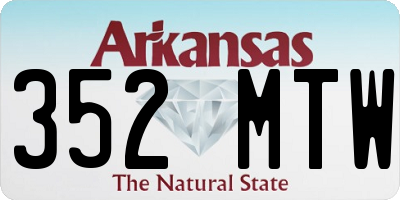 AR license plate 352MTW