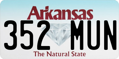 AR license plate 352MUN