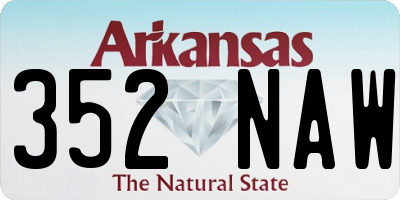 AR license plate 352NAW
