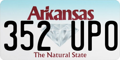 AR license plate 352UPO