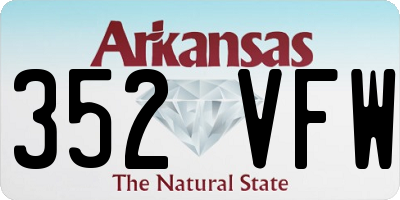 AR license plate 352VFW