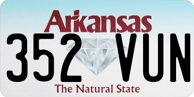 AR license plate 352VUN