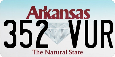 AR license plate 352VUR