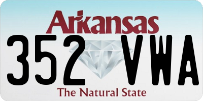 AR license plate 352VWA