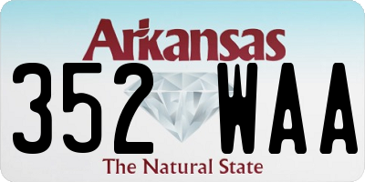 AR license plate 352WAA
