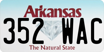 AR license plate 352WAC