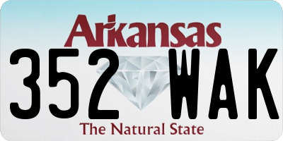 AR license plate 352WAK