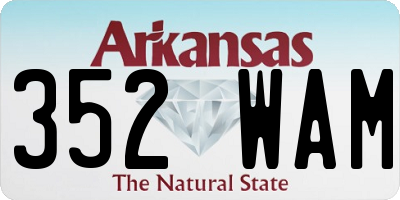 AR license plate 352WAM