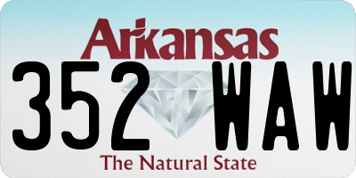 AR license plate 352WAW