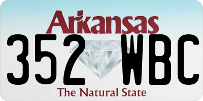 AR license plate 352WBC