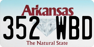 AR license plate 352WBD