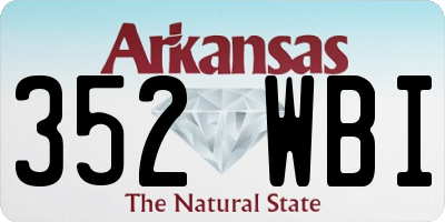 AR license plate 352WBI