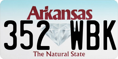 AR license plate 352WBK