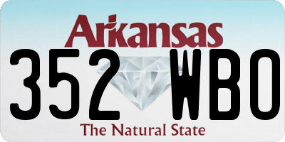 AR license plate 352WBO