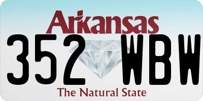 AR license plate 352WBW