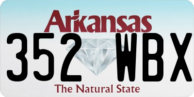 AR license plate 352WBX