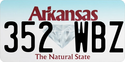 AR license plate 352WBZ