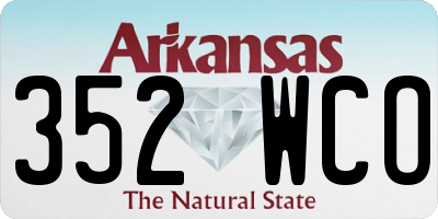 AR license plate 352WCO