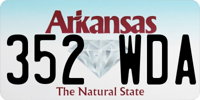 AR license plate 352WDA