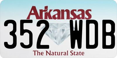 AR license plate 352WDB