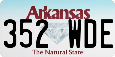 AR license plate 352WDE