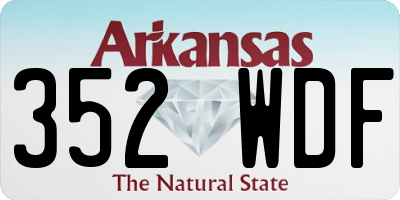 AR license plate 352WDF