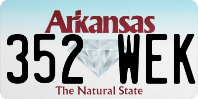 AR license plate 352WEK