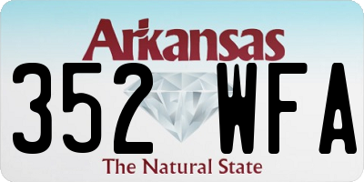 AR license plate 352WFA