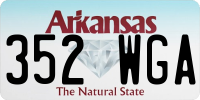 AR license plate 352WGA