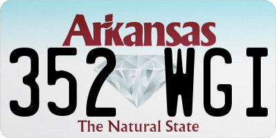 AR license plate 352WGI