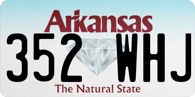 AR license plate 352WHJ