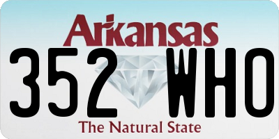 AR license plate 352WHO