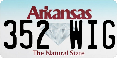 AR license plate 352WIG