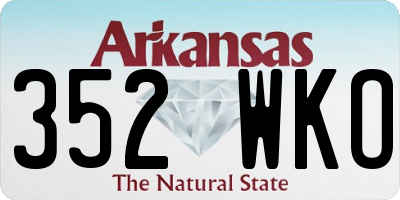 AR license plate 352WKO