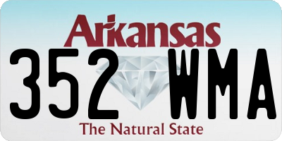 AR license plate 352WMA