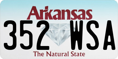 AR license plate 352WSA
