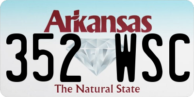 AR license plate 352WSC