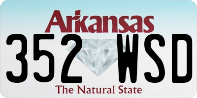 AR license plate 352WSD