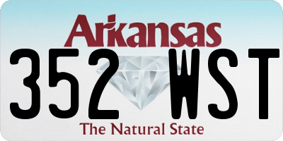 AR license plate 352WST