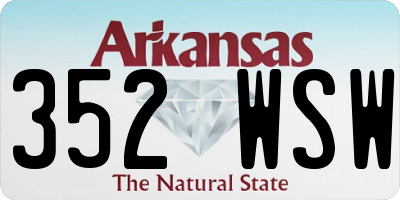 AR license plate 352WSW