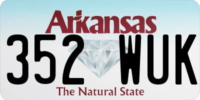 AR license plate 352WUK